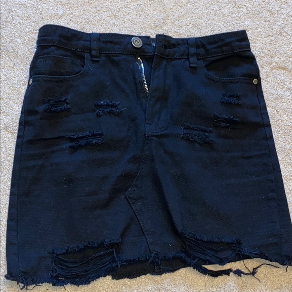 Black Denim Skirt